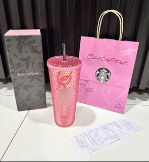 AUTHENTIC BLACKPINK x Starbucks 24oz Bling Tumbler Limited Edition Blackpink with Special Box