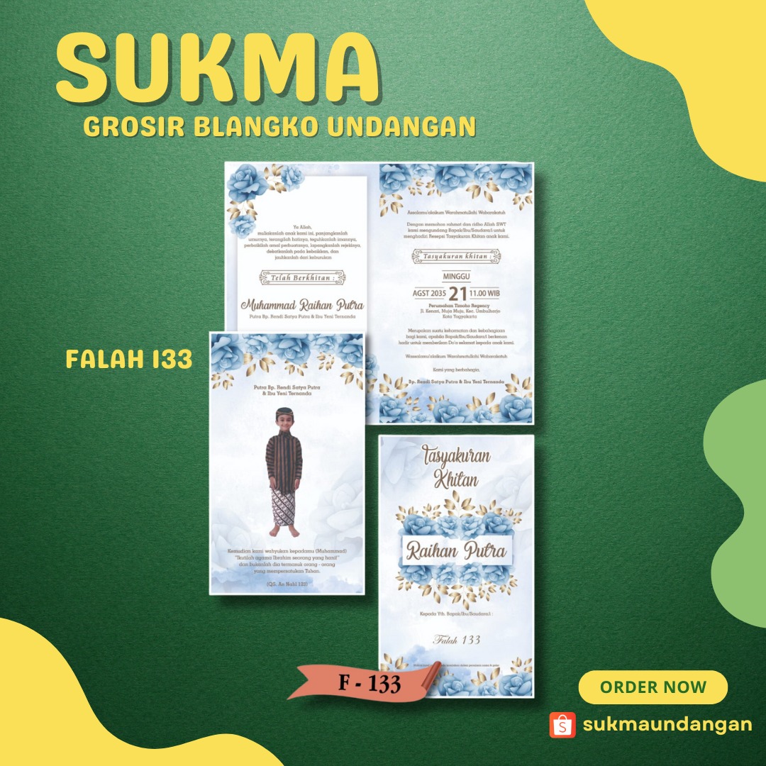 BLANGKO UNDANGAN FALAH 133 MUARA KAMAN SUKMA UNDANGAN 083130302727 on