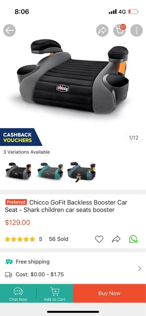 Chicco gofit deals shark