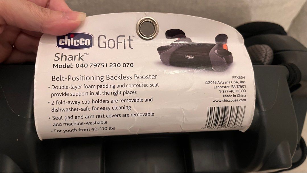BN Chicco GoFit Shark Booster Seat Babies Kids Going Out Car