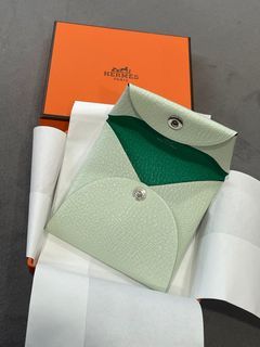 Hermes Calvi Card Holder in Vert Jade Epsom Brand New in Box