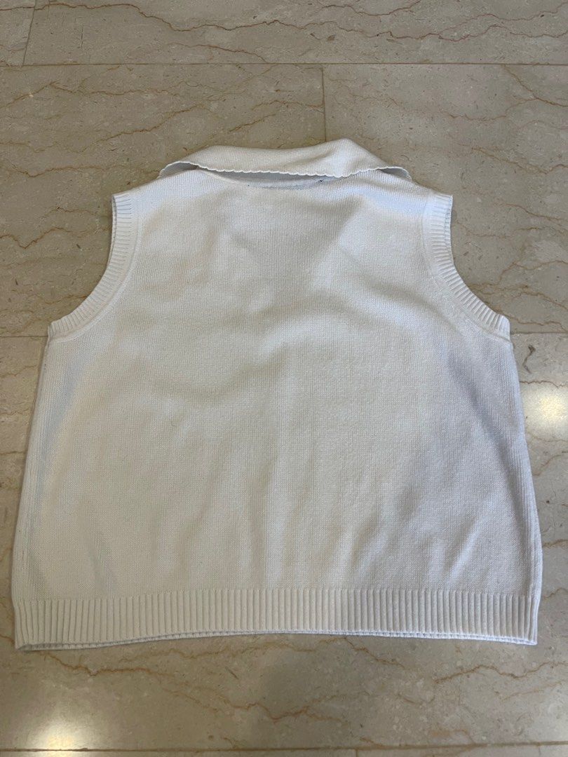 White polo sweater 2025 vest