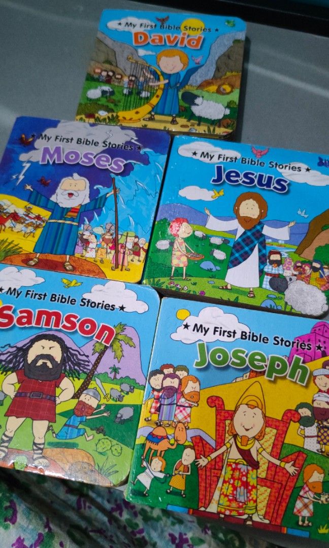 (Bundle) My First Bible Stories Series (Category: Children's Books) located in Manila. Submitted by thejdorcasproject (Listing ID 1246211146, Image 2). Description: Board books. No tears or missing pages inside. Pages are intact. Minor scuffs or other signs of usage on the exterior. Selling as bundle.