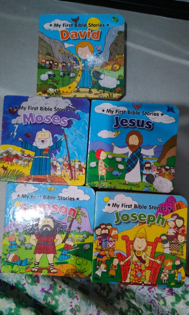(Bundle) My First Bible Stories Series (Category: Children's Books) located in Manila. Submitted by thejdorcasproject (Listing ID 1246211146, Image 3). Description: Board books. No tears or missing pages inside. Pages are intact. Minor scuffs or other signs of usage on the exterior. Selling as bundle.