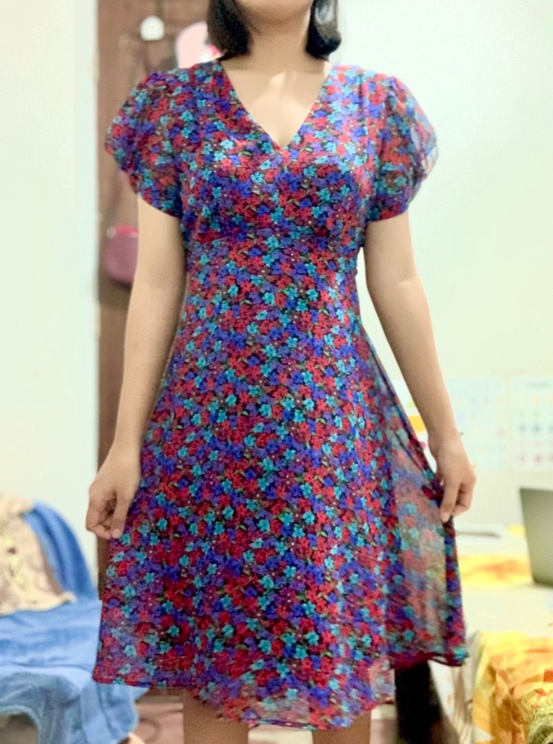Calvin klein cheap puff sleeve dress