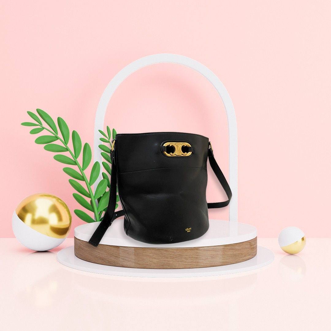 Bucket maillon triomphe in satinated calfskin outlet