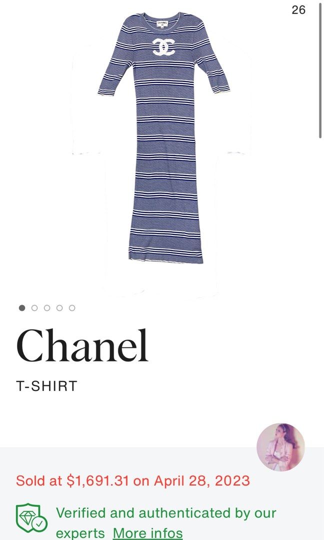 ⚜️Chanel 19C Blue striped shirt dress, Luxury, Apparel on Carousell