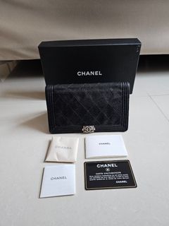 Ready BNIB Chanel Long Wallet Zippy Black Caviar SHW