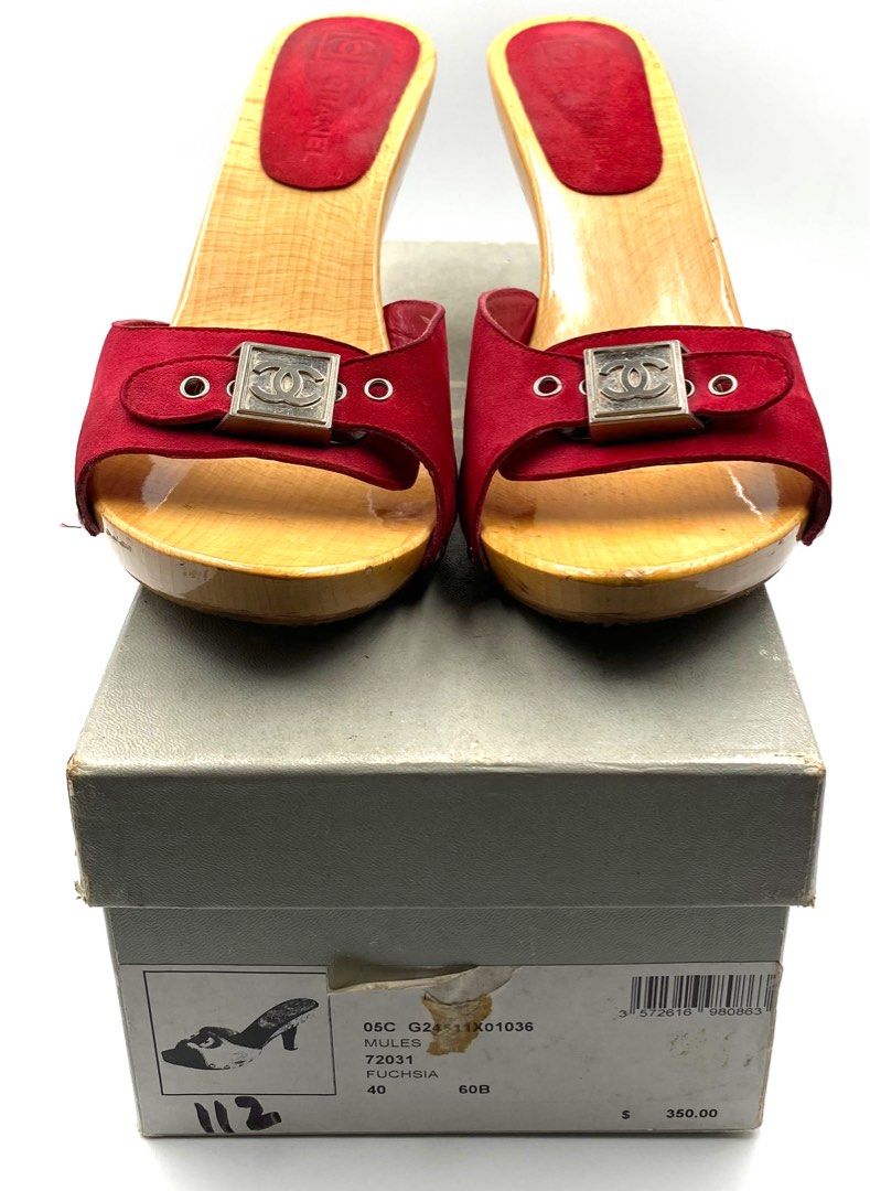 Chanel Red Mules, Luxury, Sneakers & Footwear on Carousell