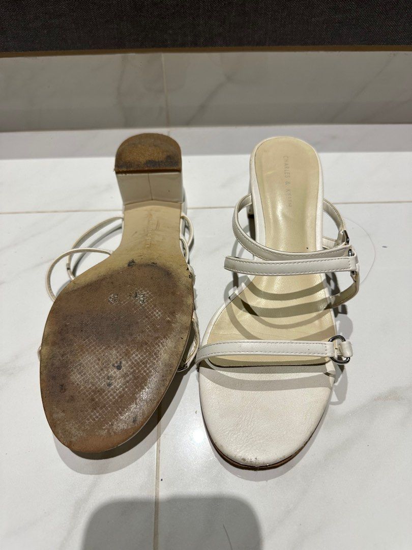 Charles Keith black and white Sandals summer sandals beach