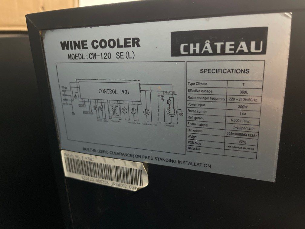 CHATEAU Wine Chiller, TV & Home Appliances, Kitchen Appliances, Wine