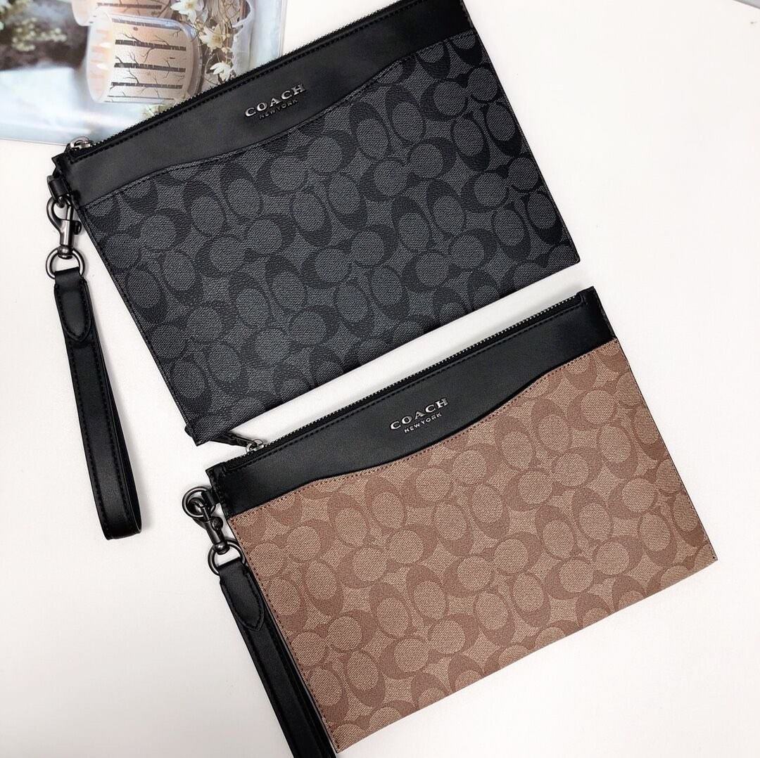 Coach Beckett Slim Pouch in Signature Canvas 91285 Men s Fashion Bags Belt bags Clutches and Pouches on Carousell