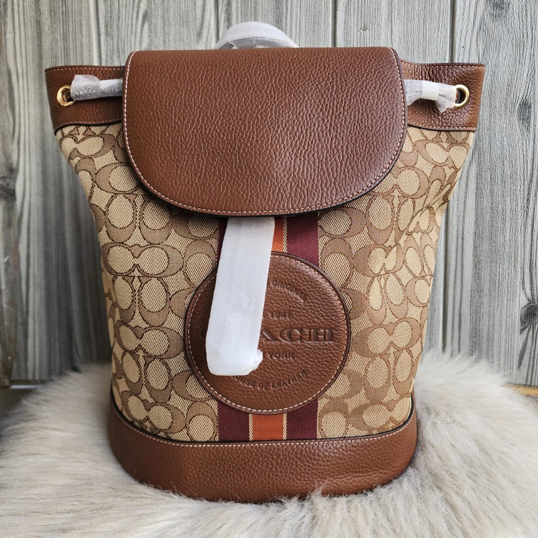COACH Dempsey Drawstring Backpack In Signature Jacquard With Stripe And