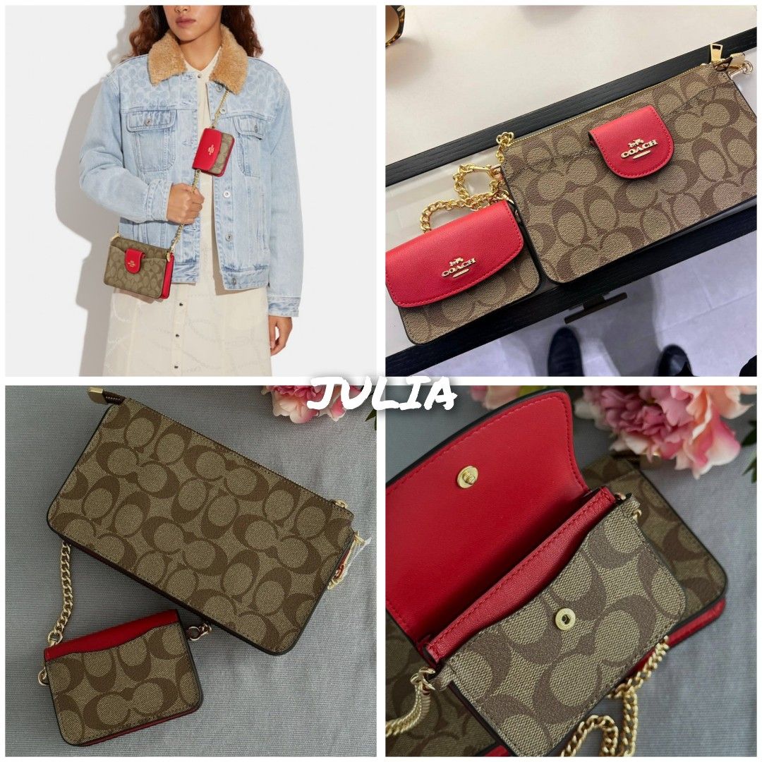 COACH POPPY CROSSBODY IN SIG CANVASS WITH VINTAGE ROSE PRINT