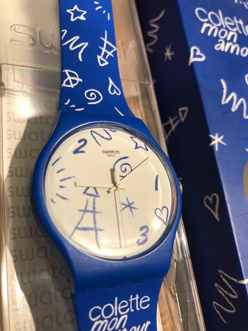 SWATCH × COLETTE MON AMOUR - WATCH BLUE 最も人気のある製品 メンズ