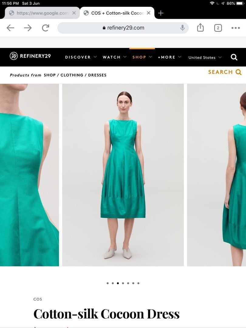 Cos green cocoon dress hotsell