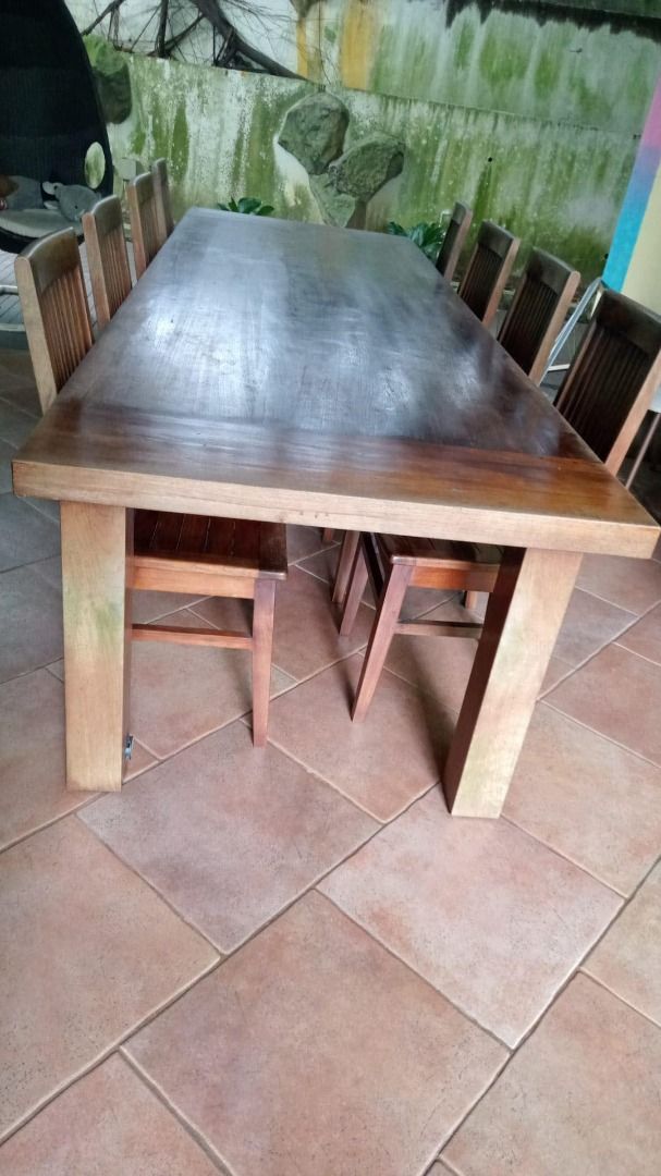 Dining table 1012 seater with 8 chairs, Furniture & Home Living