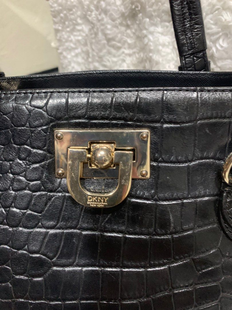 Dkny crocodile effect leather bag hot sale