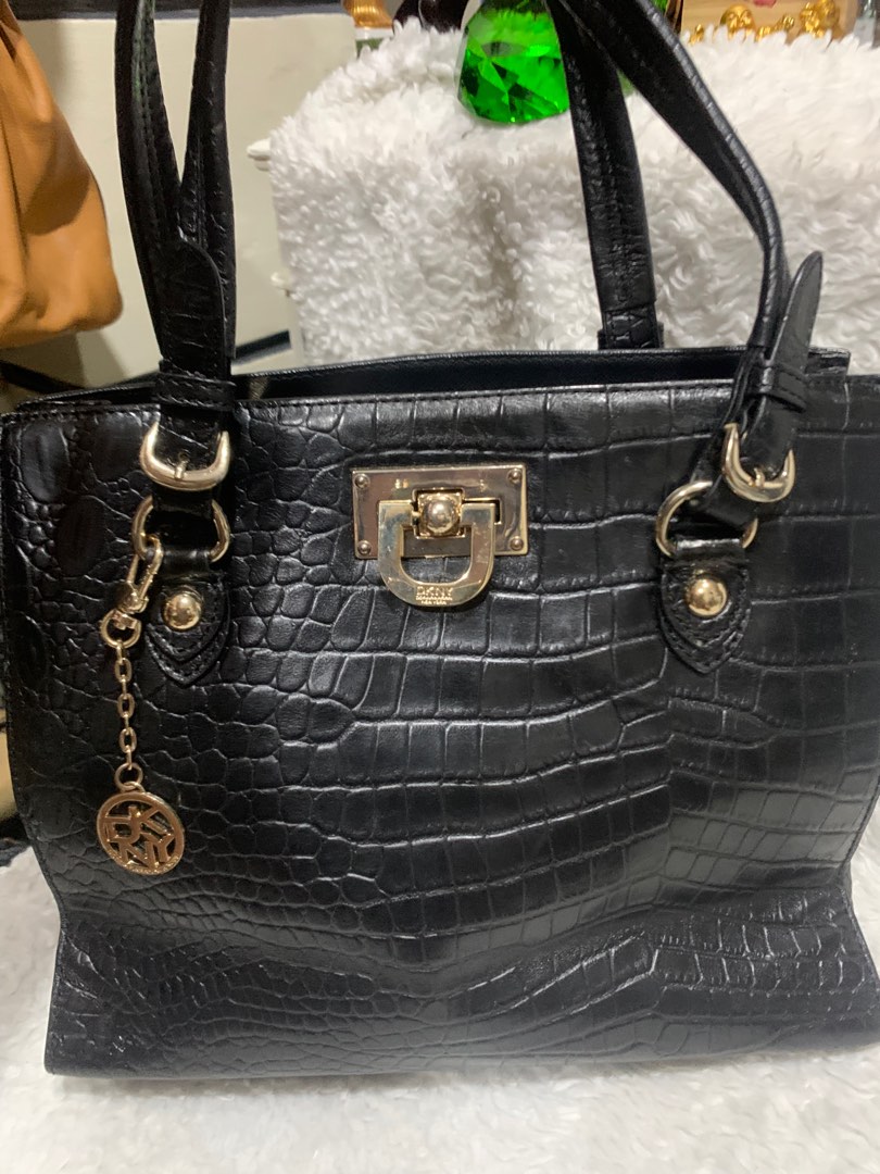 Dkny crocodile effect leather bag deals