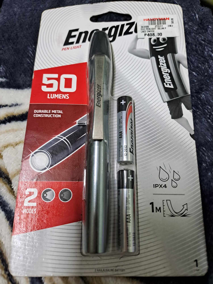 ENERGIZER Metal Pen Light LED 35/50L Flashlight PLM22, Furniture & Home