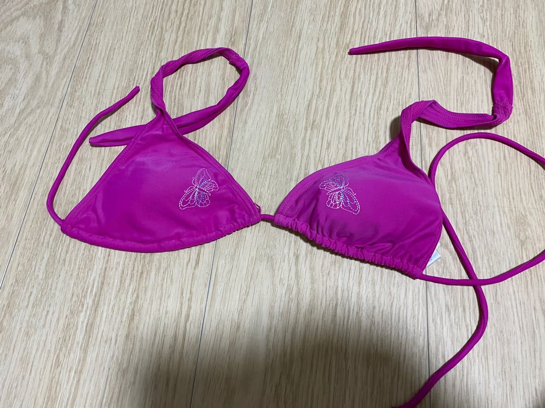Ensemble Sous-vêtements Etam Bralette & Brazilian - Taille M, Bonnet B, Doré, Dentelle Et Strass, Neuf