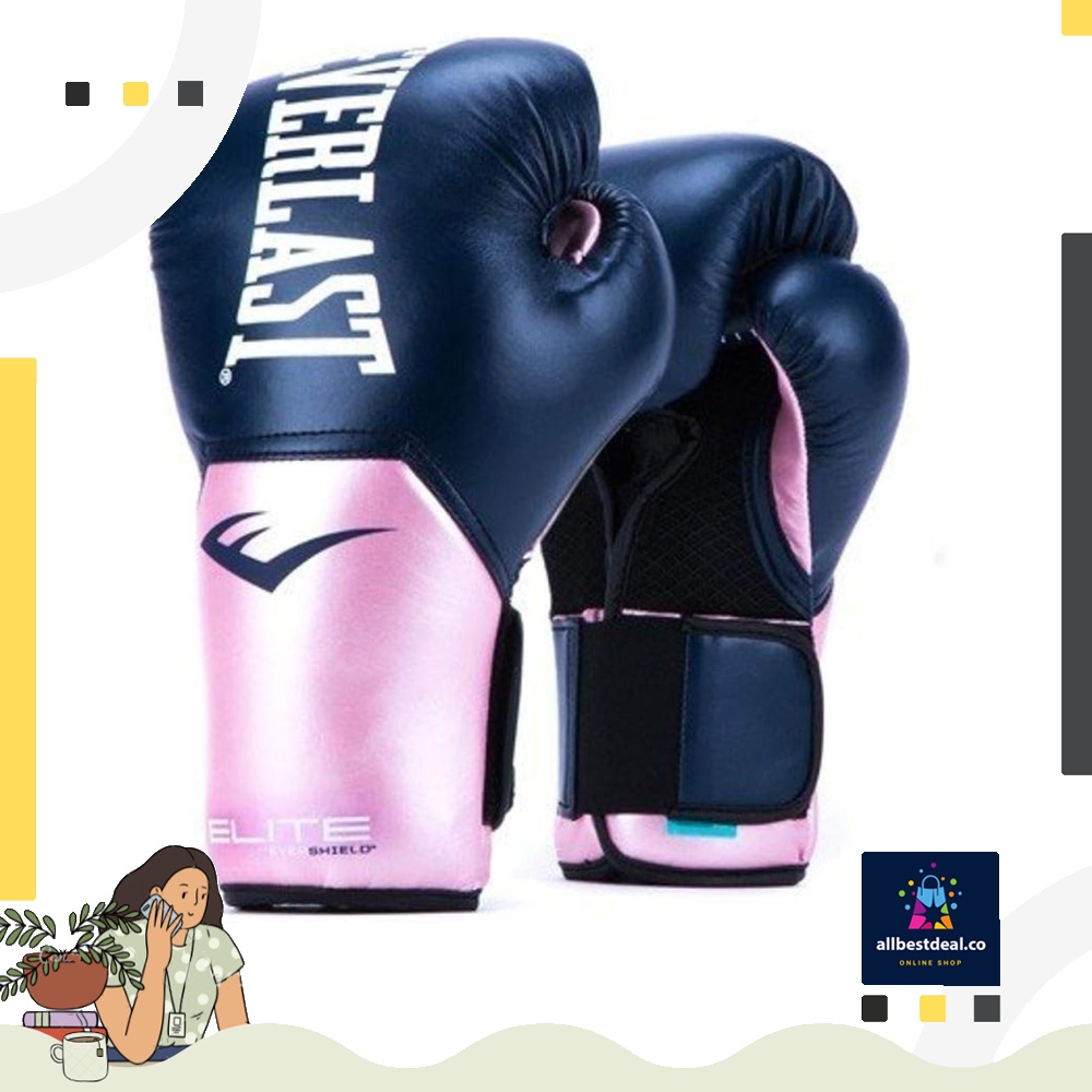 Everlast Elite Pro Style Training Gloves (Pink/Blue), Sports Equipment