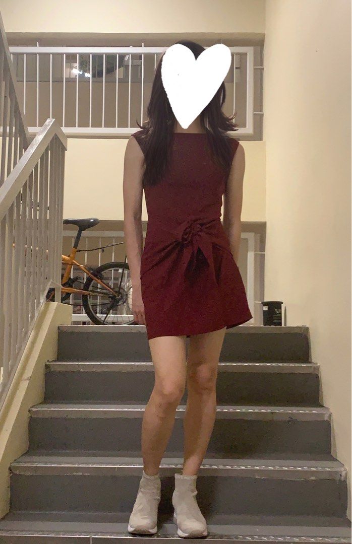 F21 Red Self Tie Dress Women s Fashion Dresses Sets Dresses