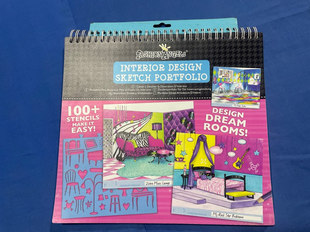 Fashion Angels interior design sketch portfolio on Carousell