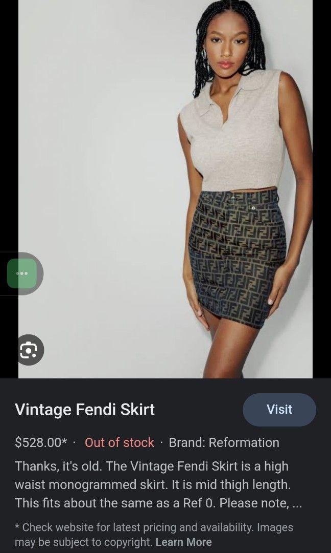 Fendi top and skirt store