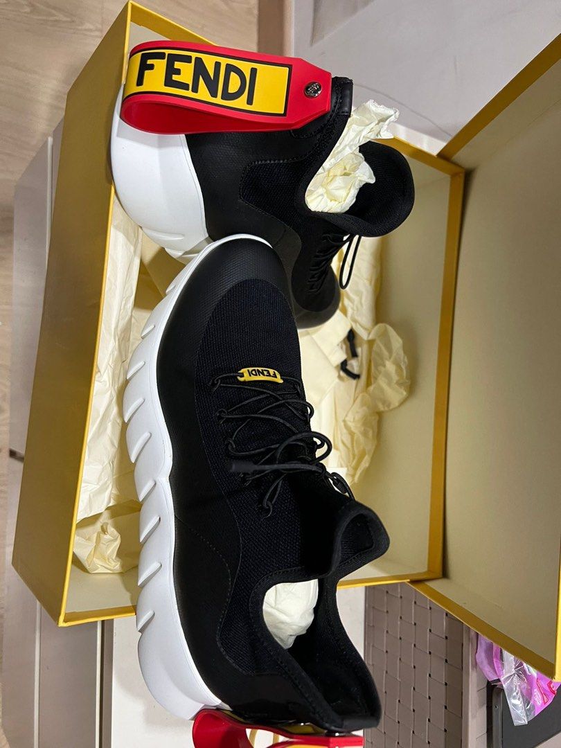 Fendi knit think colorblock sneakers on sale