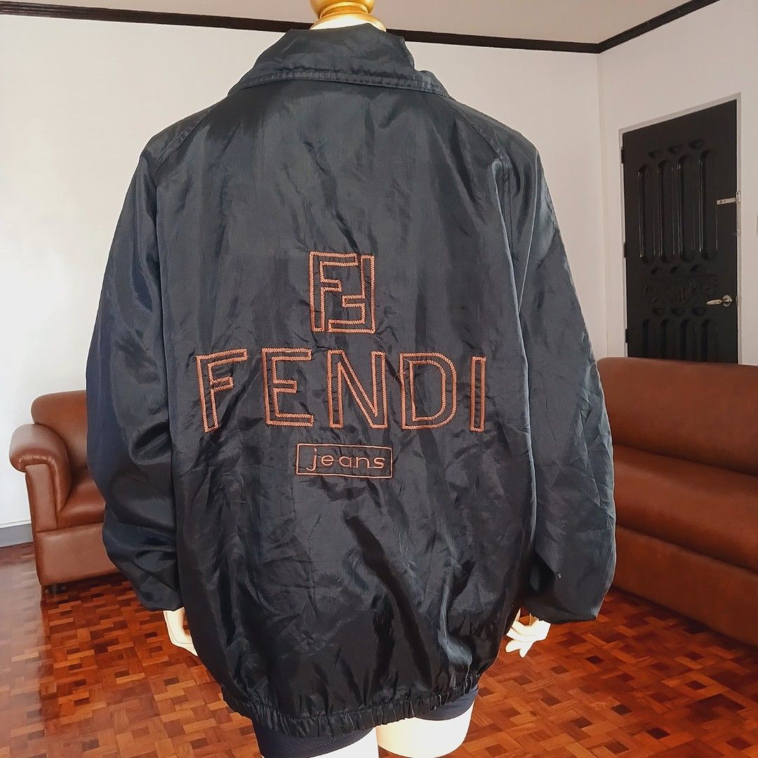 Fendi Monogram Nylon Genuine Leather Jacket