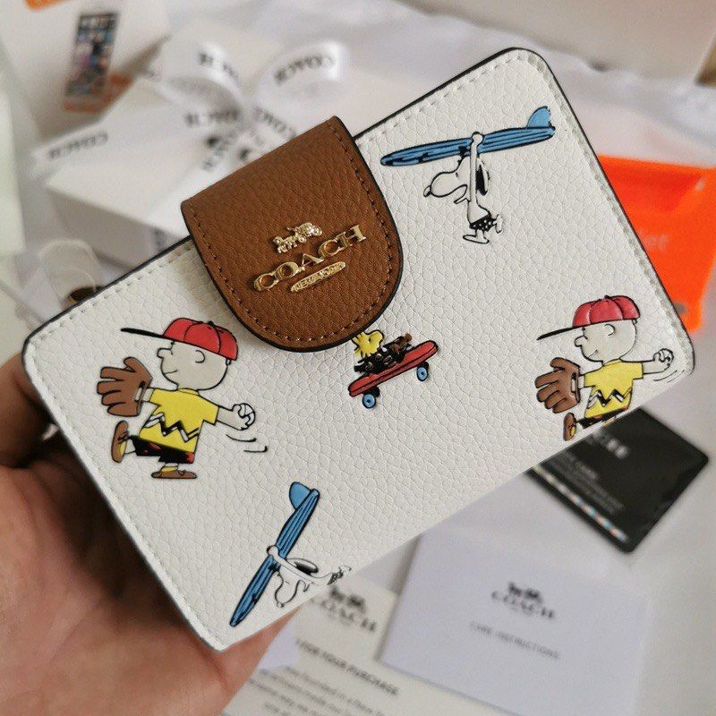 FIRE SALES Coach Peanuts Snoopy Charlie Brown Bifold Wallet Women s Fashion Bags Wallets Wallets Card Holders on Carousell