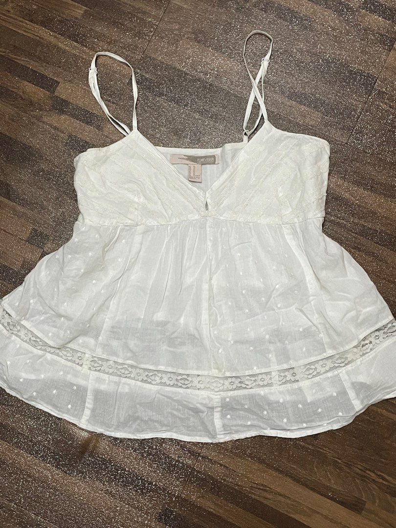 forever21 dollette baby doll lace milk maid blouse on Carousell