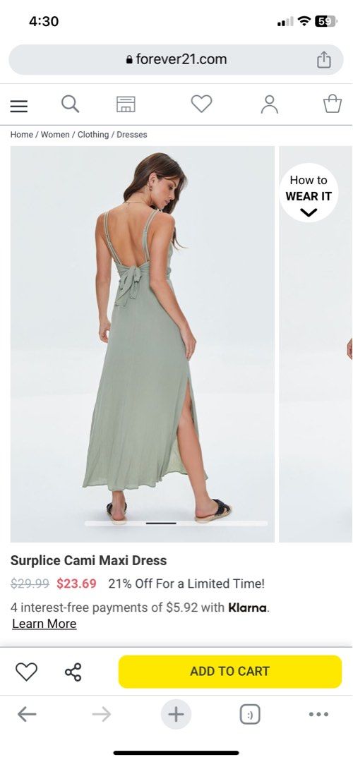Forever 21 Surplice Maxi Dress Sage green
