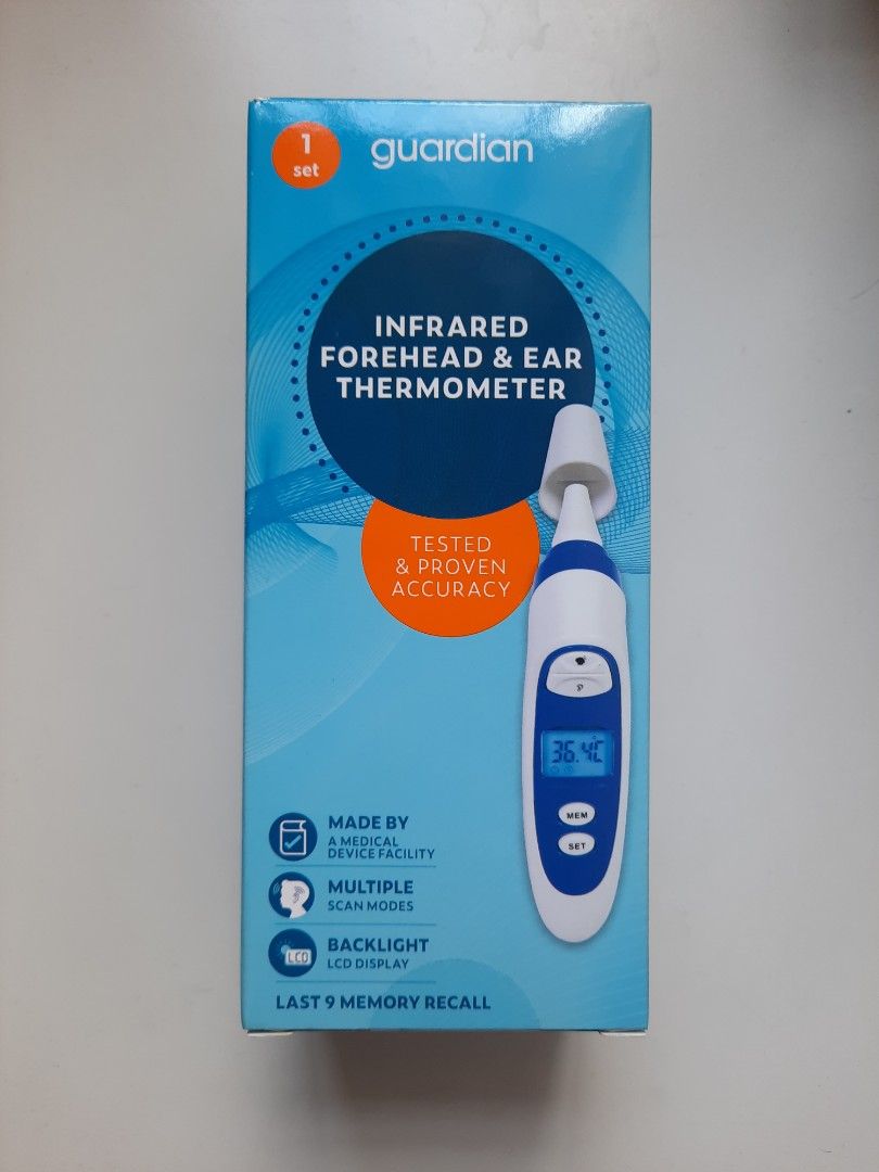 Guardian Infrared Forehead & Ear Thermometer, Health & Nutrition