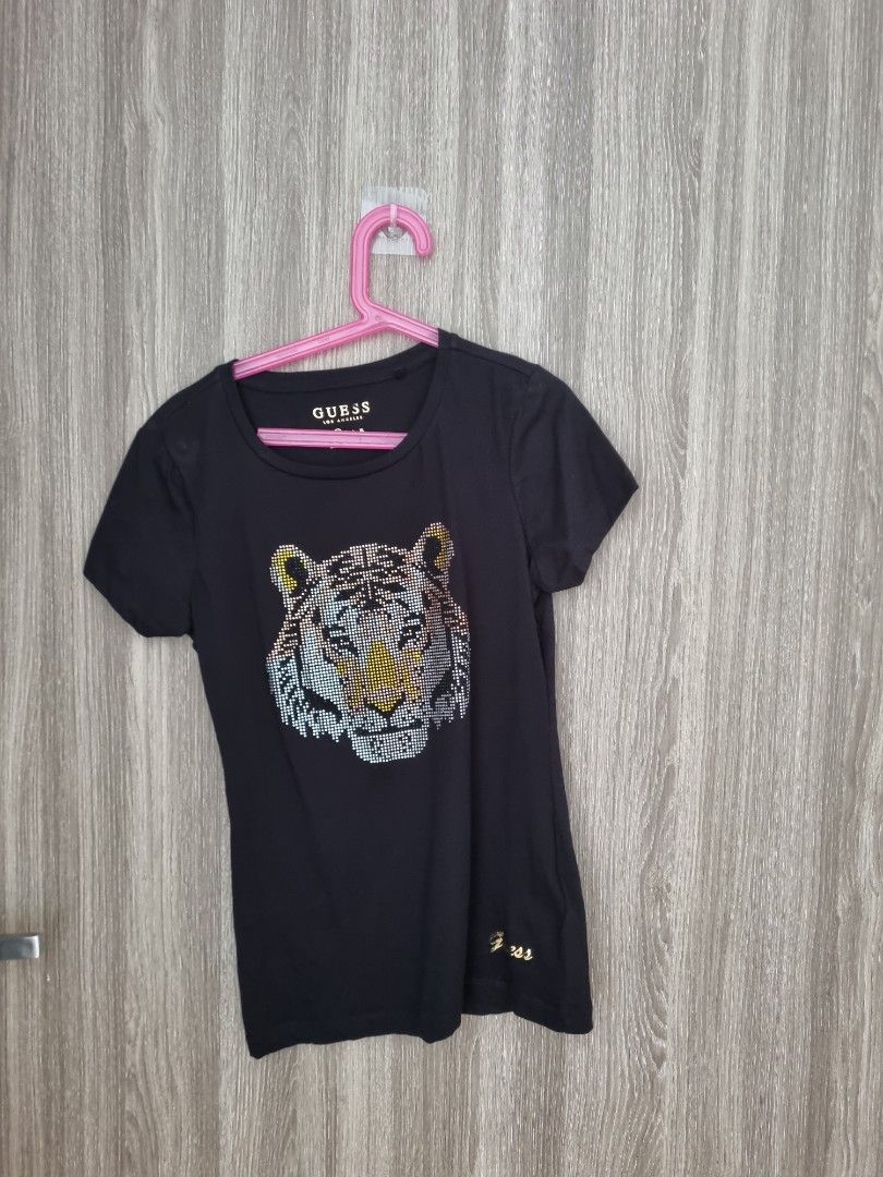 Guess tiger tshirt Men s Fashion Tops Sets Tshirts Polo
