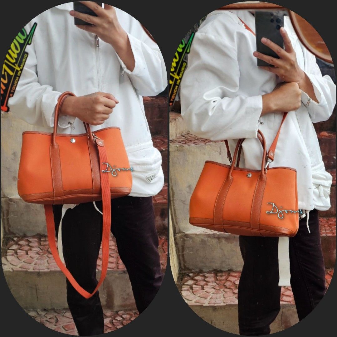 HERMES GARDEN PARTY 30 TPM in CANVAS : review / modshots / close up/ what  fits inside? 