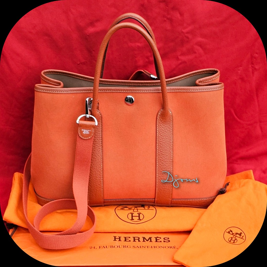 HERMES GARDEN PARTY 30 TPM in CANVAS : review / modshots / close up/ what  fits inside? 