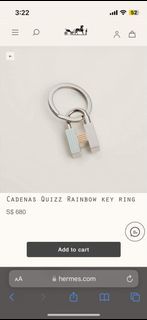 Hermes Apple AirTag Hermes Key Ring 2022 Ss, White, One Size