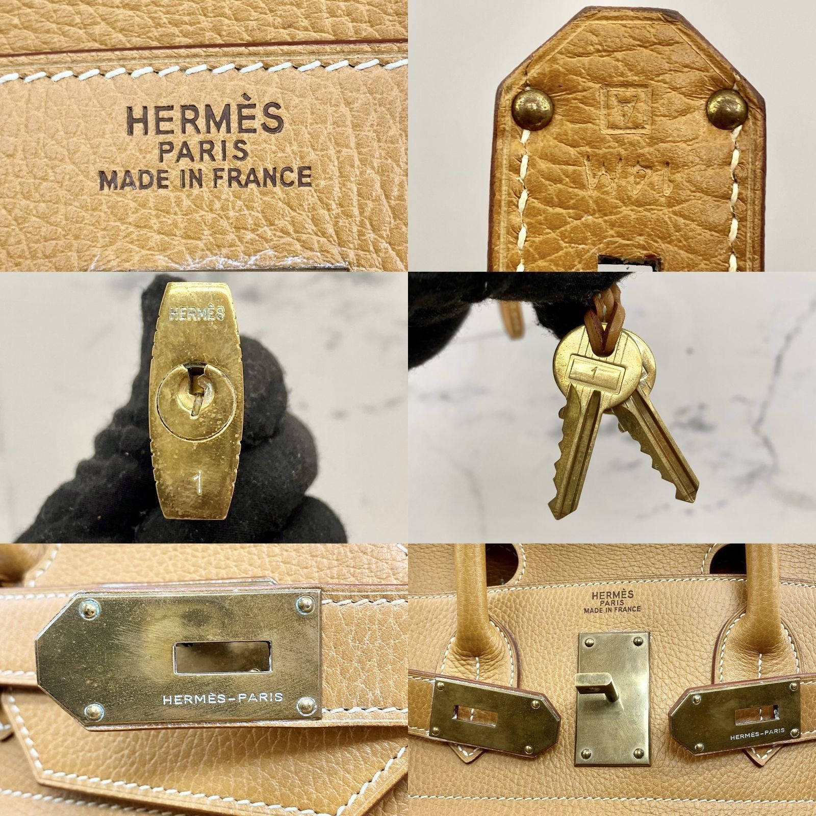 HERMES HAC 50 cm Haut-A-Courroie Birkin Barenia Toile Gold Hardware -  SANDIA EXCHANGE