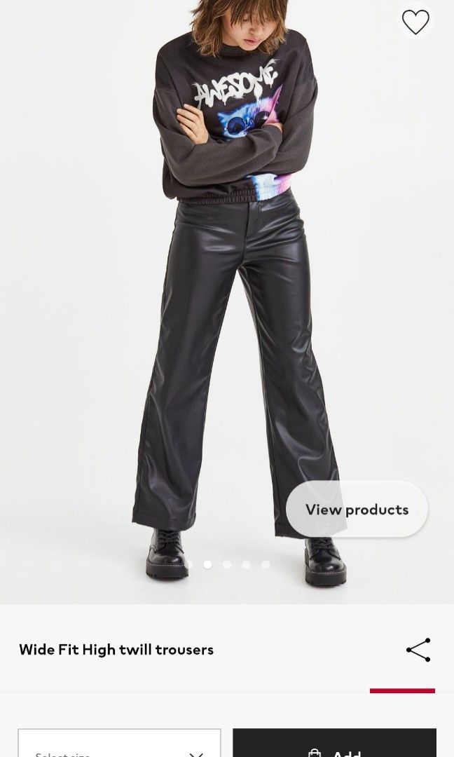 H m Faux leather trousers 10 11y