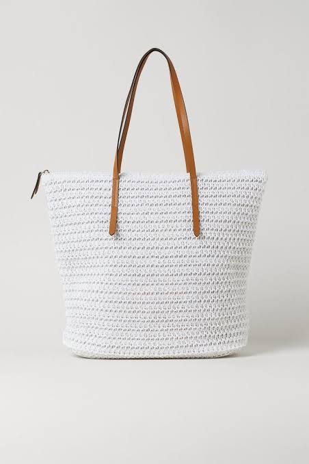 H M Straw shopper tote Women s Fashion Bags Wallets Beach Bags on Carousell