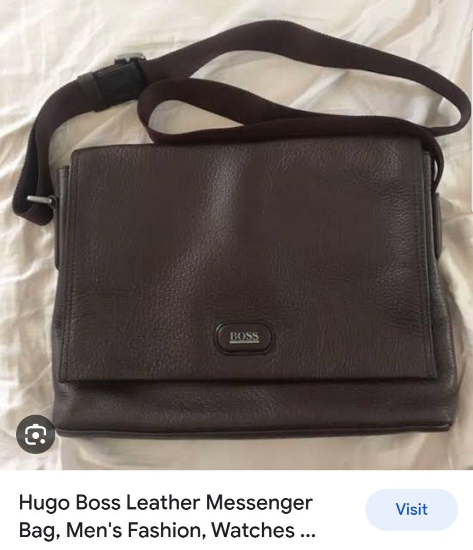 Hugo boss messenger bag leather store