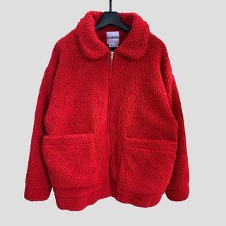I.Am.Gia Red Fleece Harrington Jacket