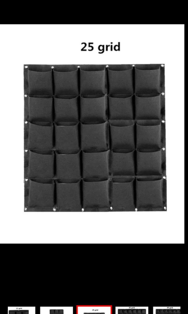 Indoor wall mounted, vertical garden planter 25 grid, Furniture & Home ...