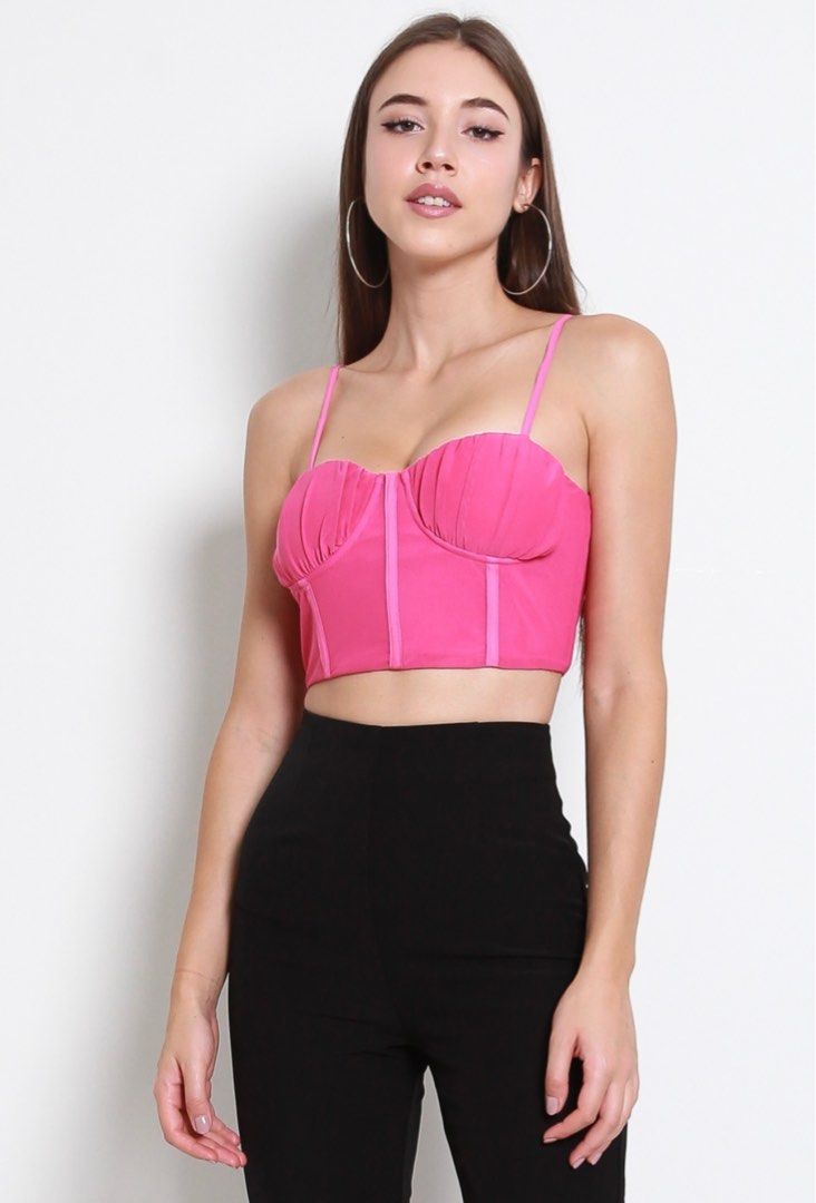 STACY SWEETHEART NECKLINE BUSTIER CROP TOP