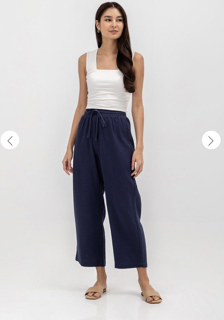 JACE DRAWSTRING WAIST COTTON PANTS