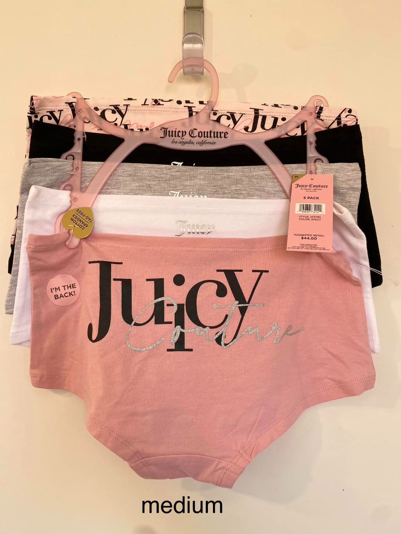 juicy couture panty medium underwear 5pcs original sale 1500 onhand  branded, Women's Fashion, Undergarments & Loungewear on Carousell