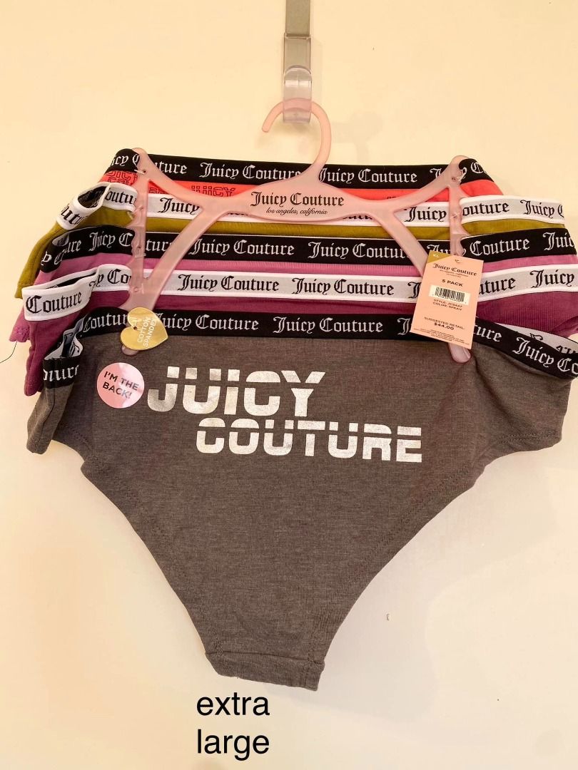 juicy couture panty XL underwear 5pcs original sale 1500 onhand branded,  Women's Fashion, Undergarments & Loungewear on Carousell