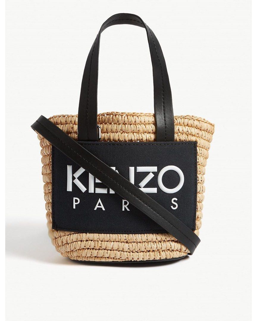 Kenzo Paris straw & leather bag, Luxury, Bags & Wallets on Carousell